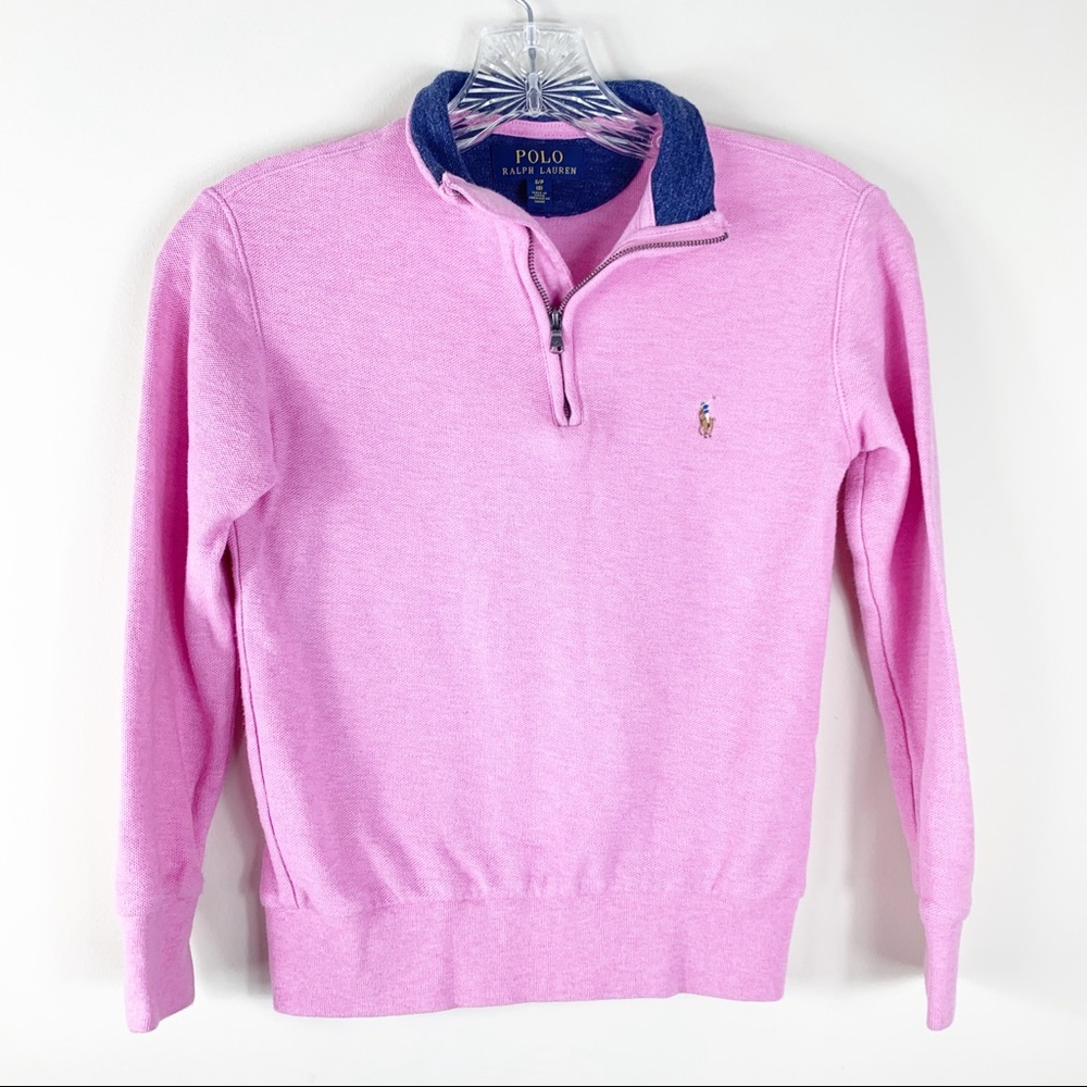 Boys Polo lightweight Pink Pullover sz 8